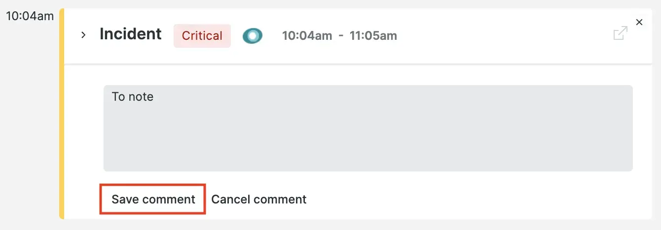 Postmortem comments A screenshot of the postmortem comments field.