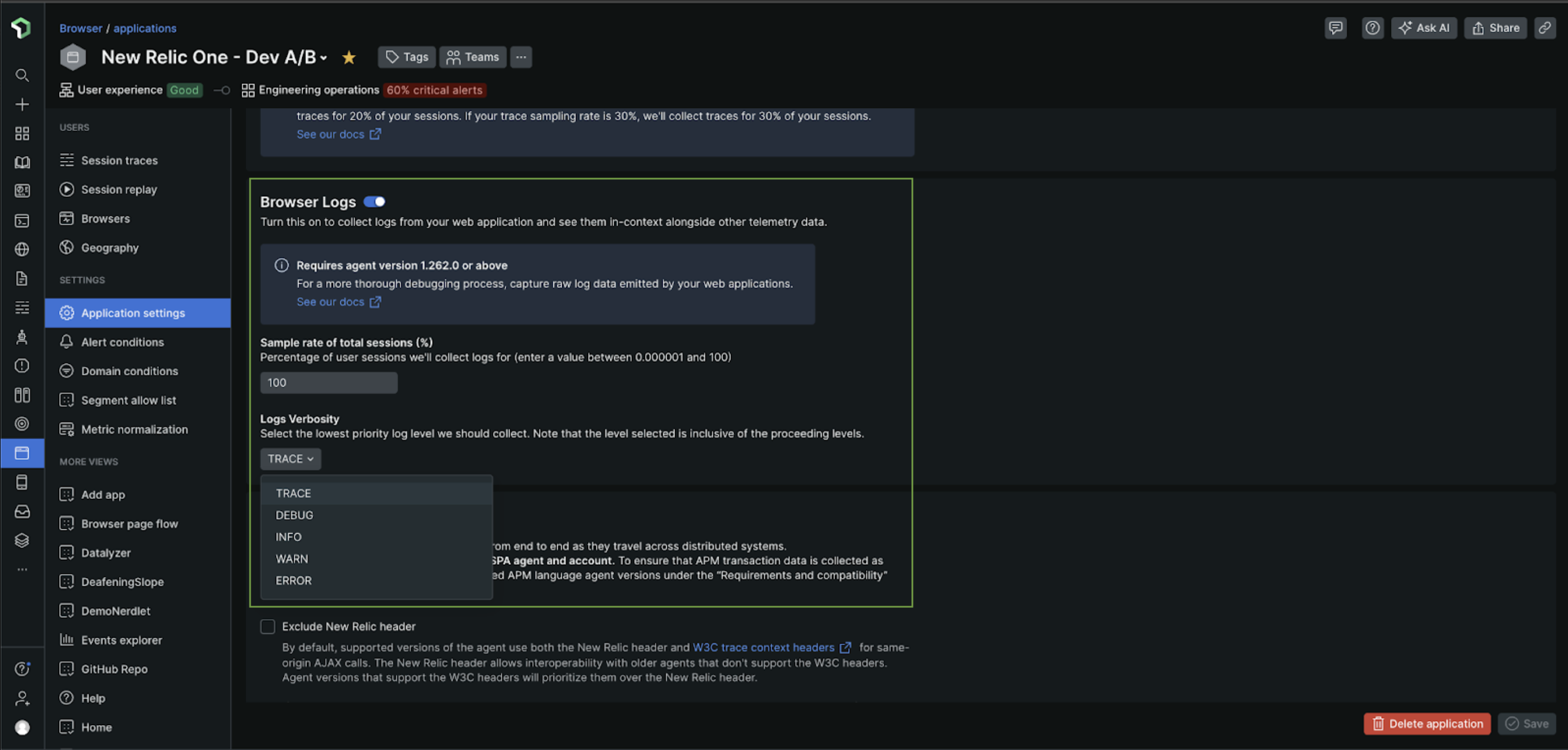 Session replay screenshot of the session replay page in browser