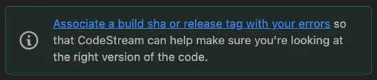 The git reference not configured warning message. A screenshot of the git reference not configured warning message.