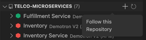 Manually following a repository. A screenshot of the icon for following a repository.