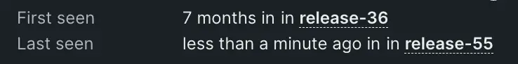 error date A screenshot depicting last seen date of errors