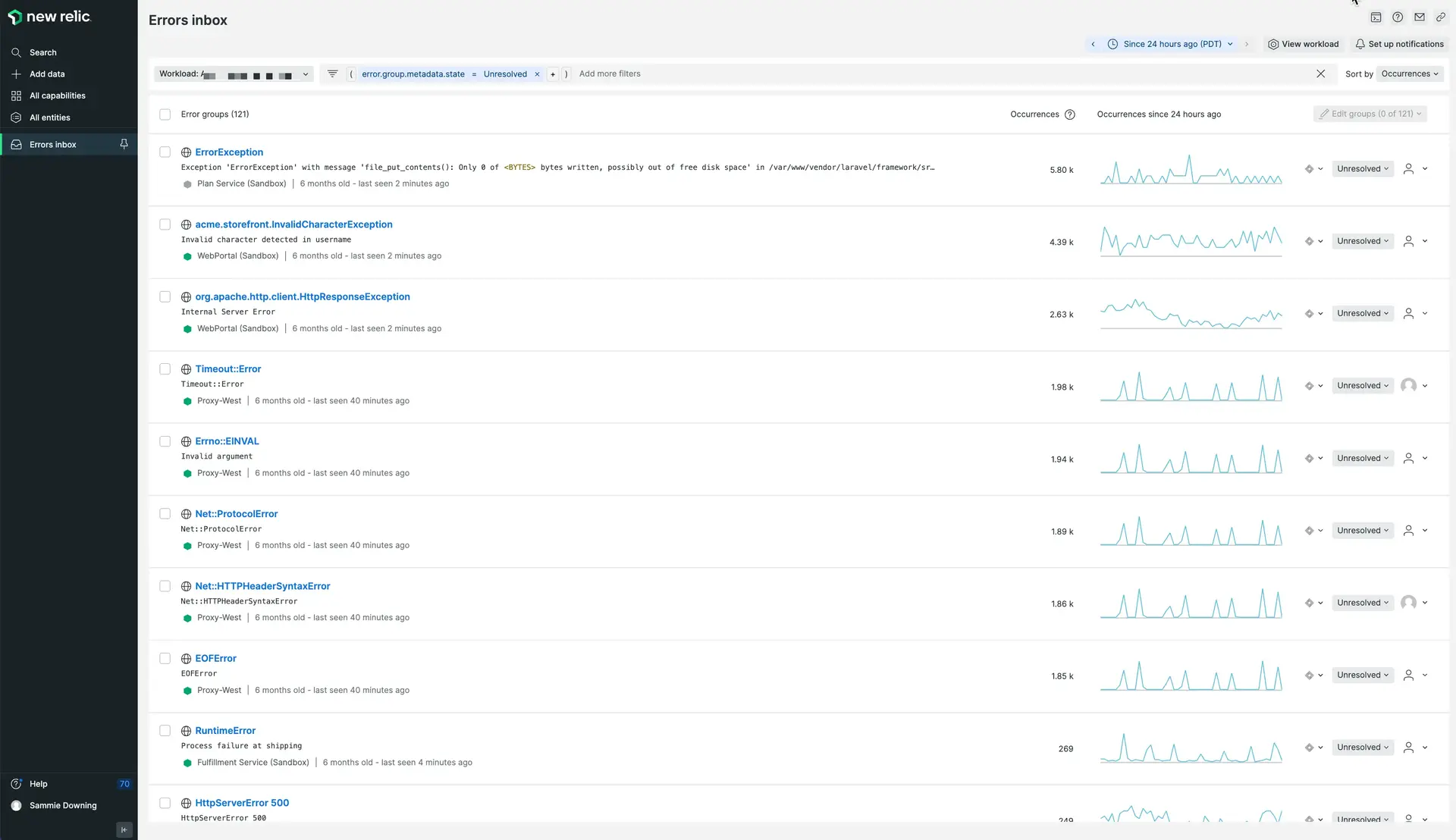 ui-main This is an image of the main errors inbox UI