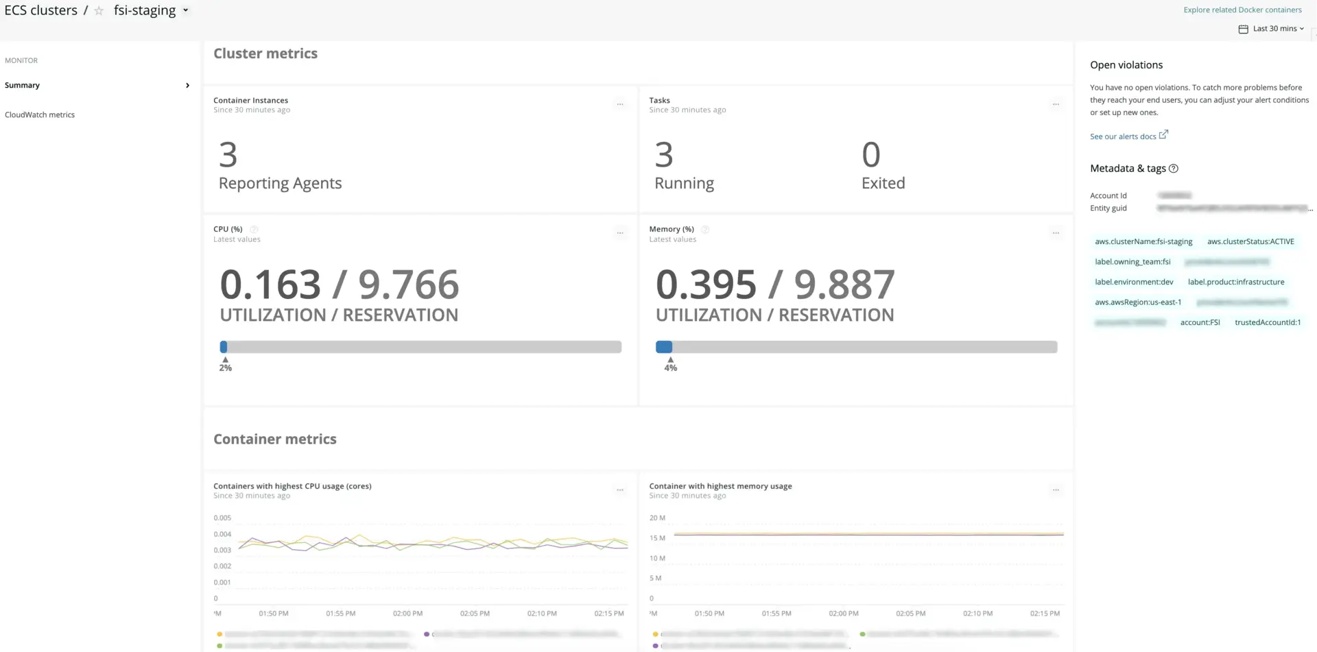 new-relic-ecs-integration-dashboards.png New Relic ECS integration dashboard