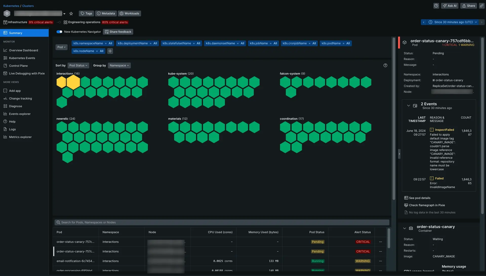 New Relic - Kubernetes cluster explorer New Relic - Kubernetes cluster explorer