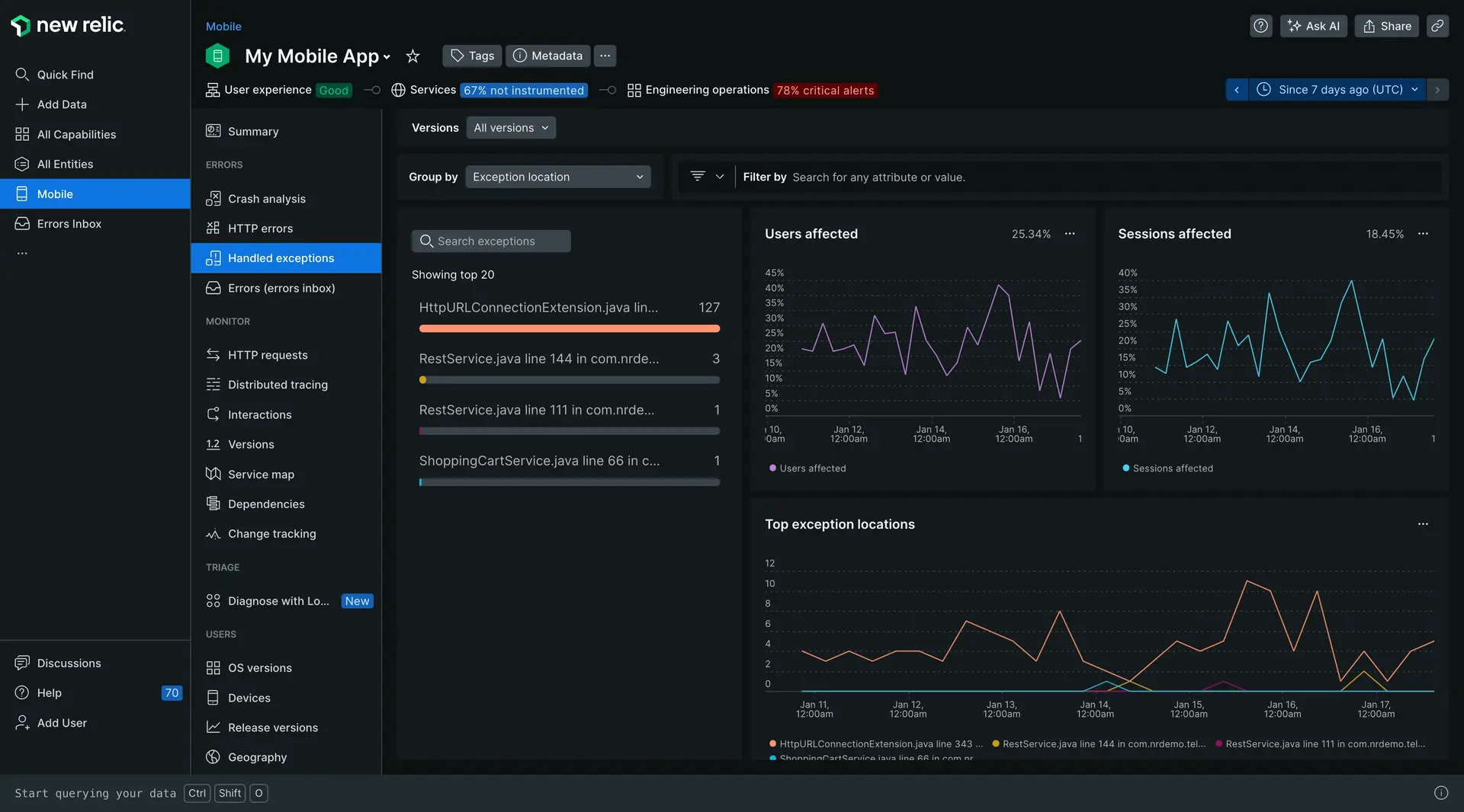 Mobile Handled Exceptions Mobile Handled Exceptions