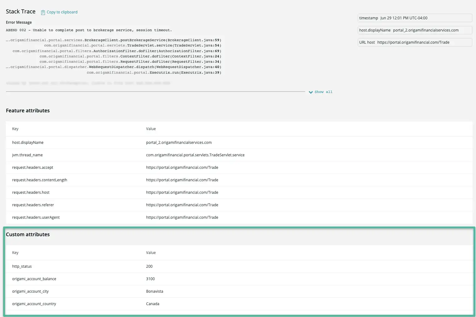 Error Attributes Error Attributes
