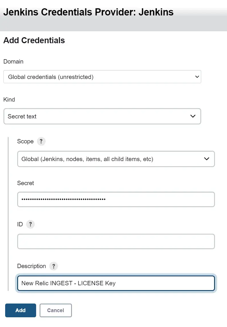 Screenshot showing Jenkins Credential Provider Screenshot showing Jenkins Credential Provider