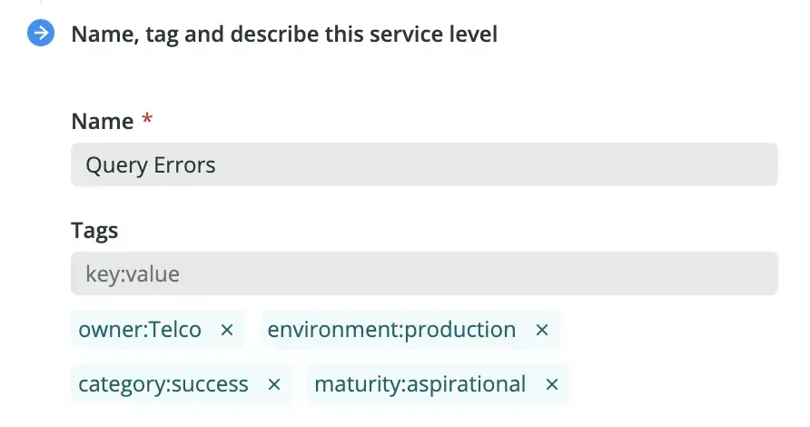 Service level tags Service level tags