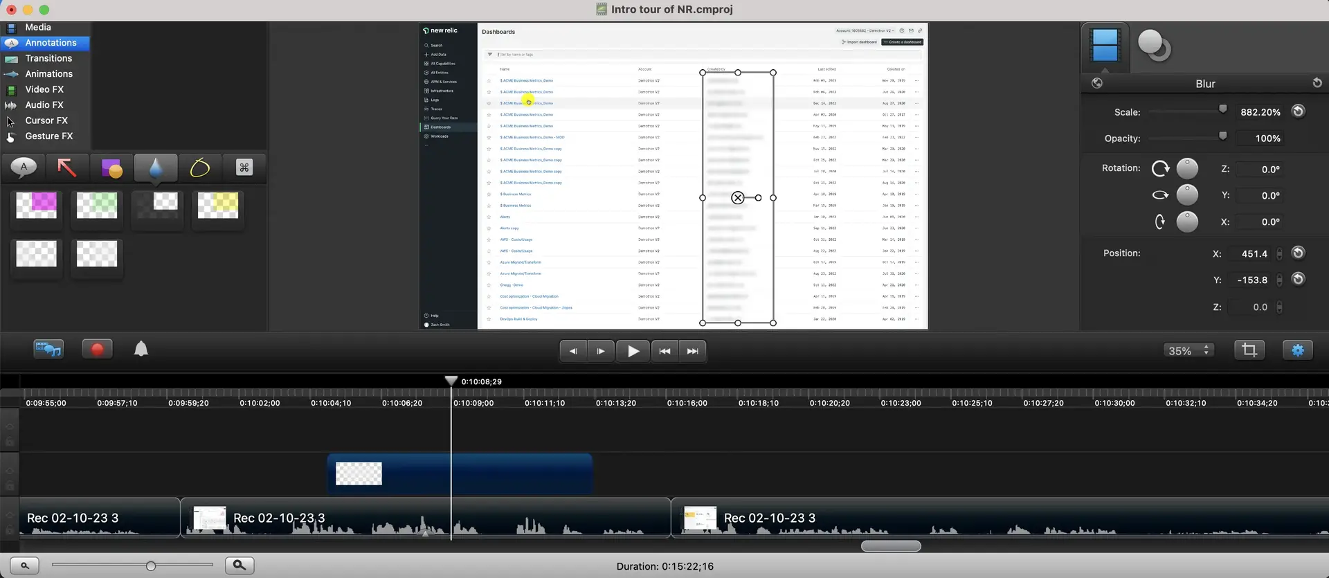 Camtasia - blur effect Camtasia - blur effect