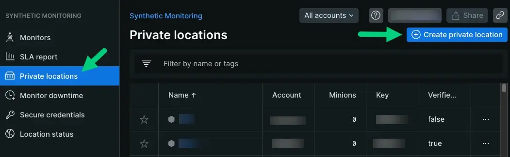Click the Create private location button screenshot-manage-private-locations.png