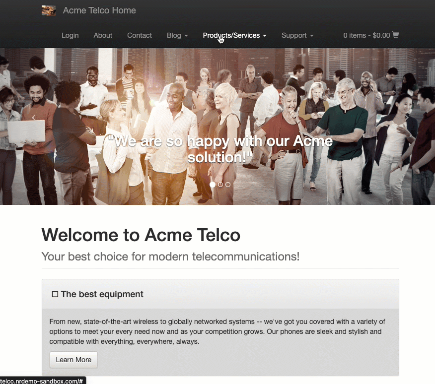 You can attach service levels to customer touchpoints An example user journey demonstrating what a customer touchpoint looks like