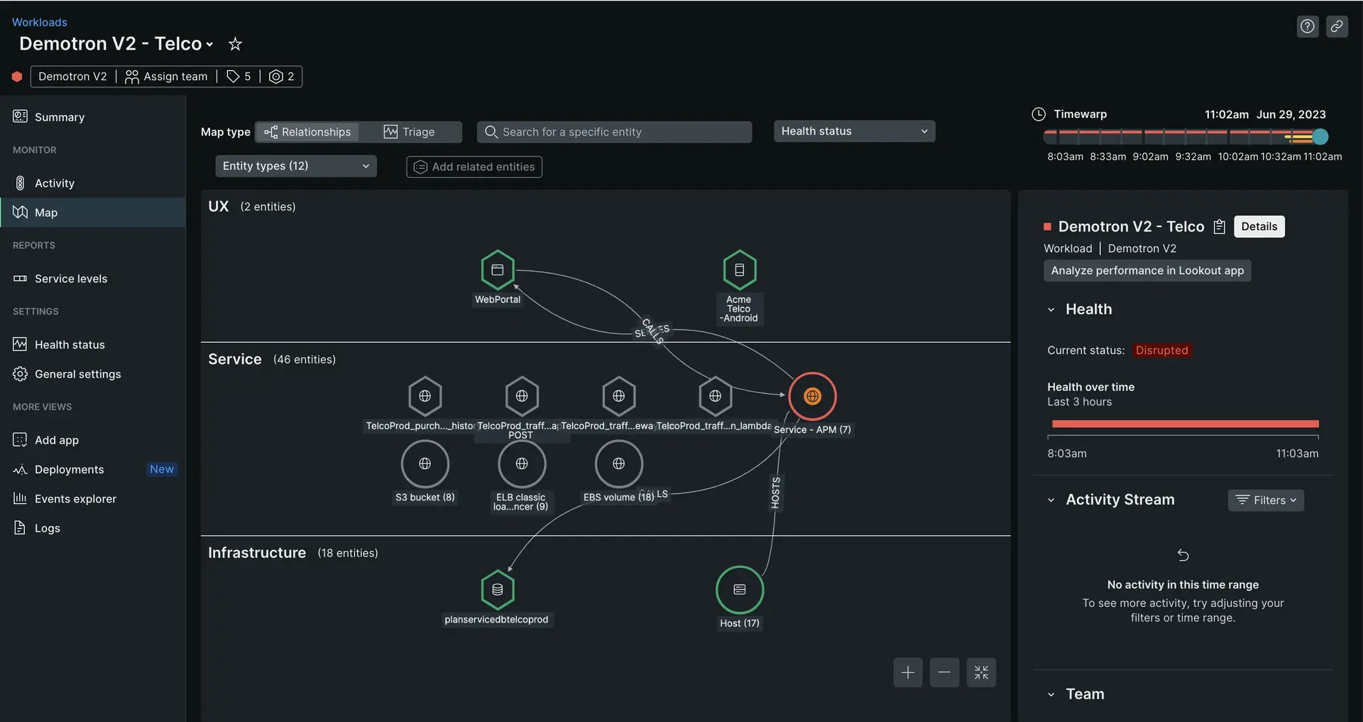 Workloads map A screenshot of a workloads map